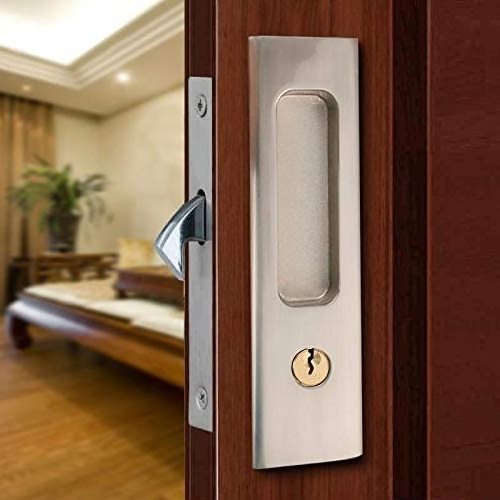 Credit-Honoured Sliding Door Mortise Lock Set Invisible Recessed Handle Latch Interior Wood Pocket Door Lock Furniture Hardware