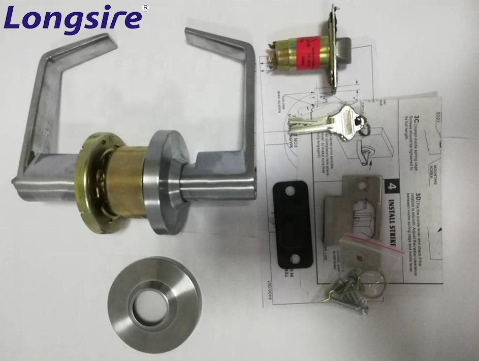 Security Leverset Door Lock ANSI Grade 2 Commercial Entrance Store Classroom Door Handle Lever Set Locks