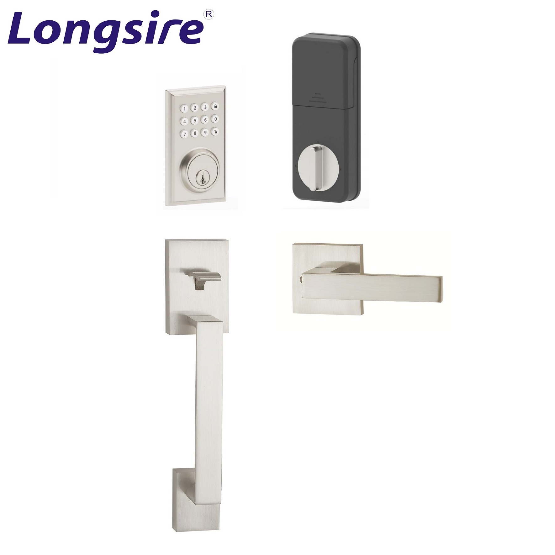 Canada Market Combination Code Door Lock Handle Set TTLock Smart Deadbolt Lock Auxiliary Digital Door Lock Mechanical Keys