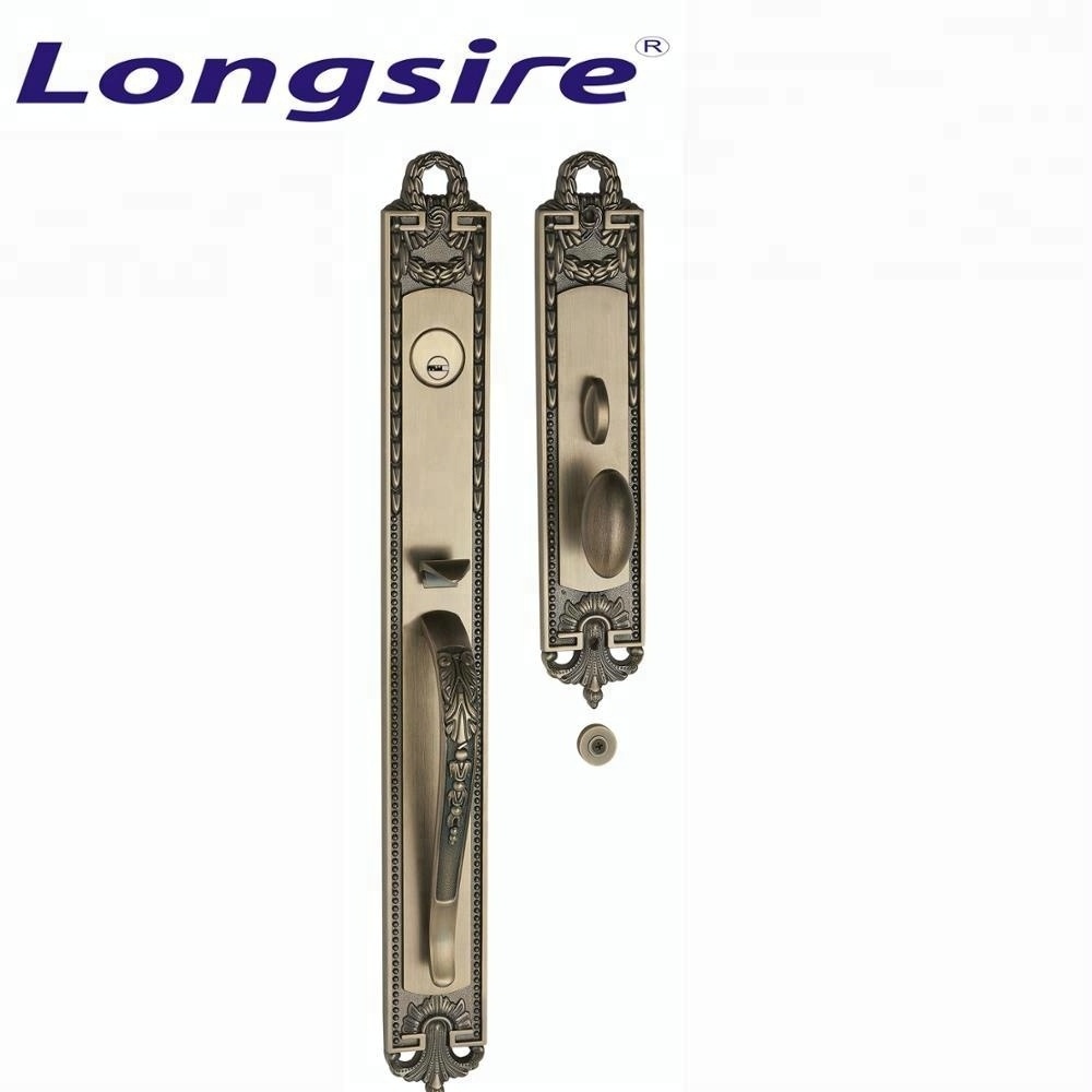 French brass door latch lock set for entrance main doors residential