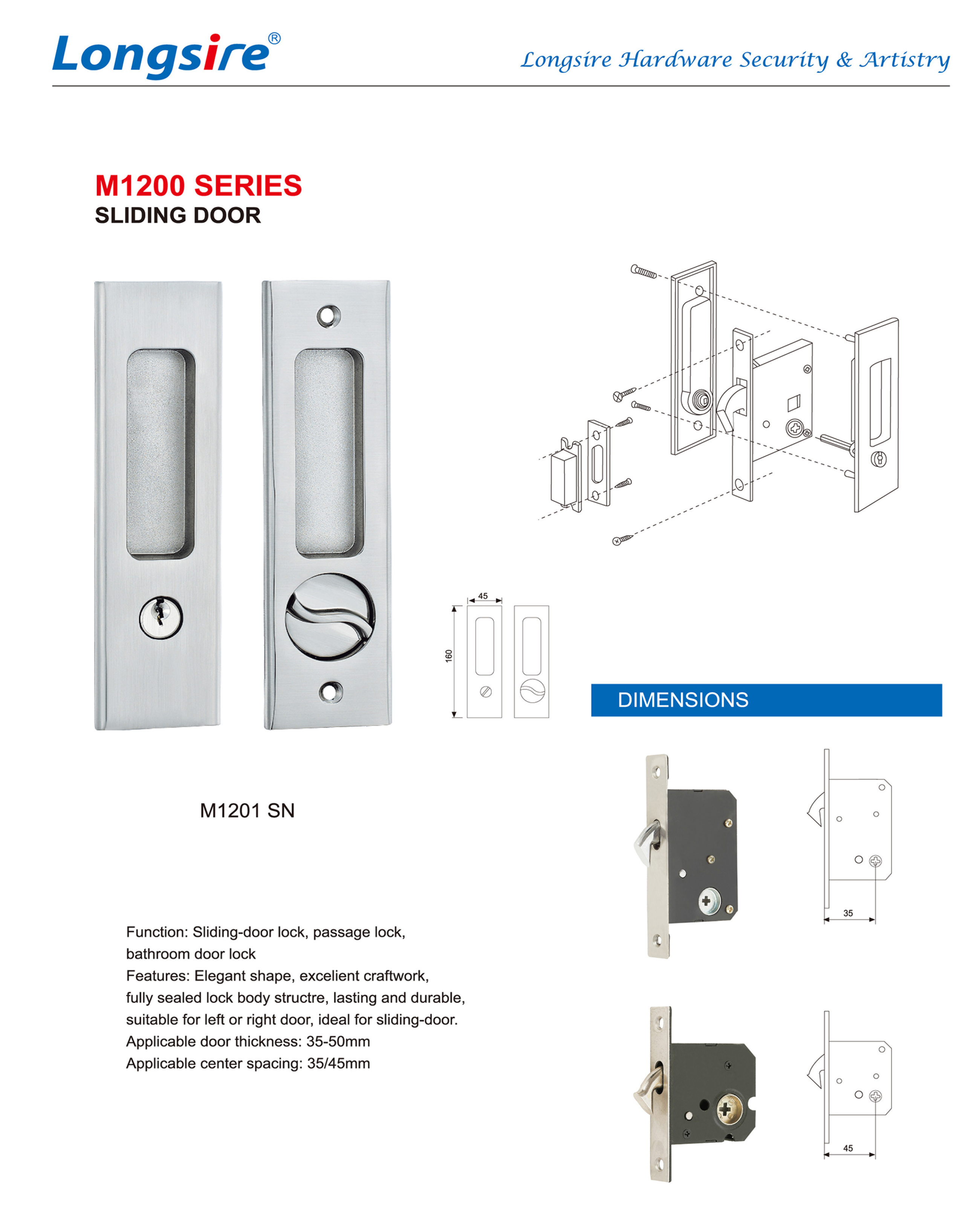 Credit-Honoured Sliding Door Mortise Lock Set Invisible Recessed Handle Latch Interior Wood Pocket Door Lock Furniture Hardware