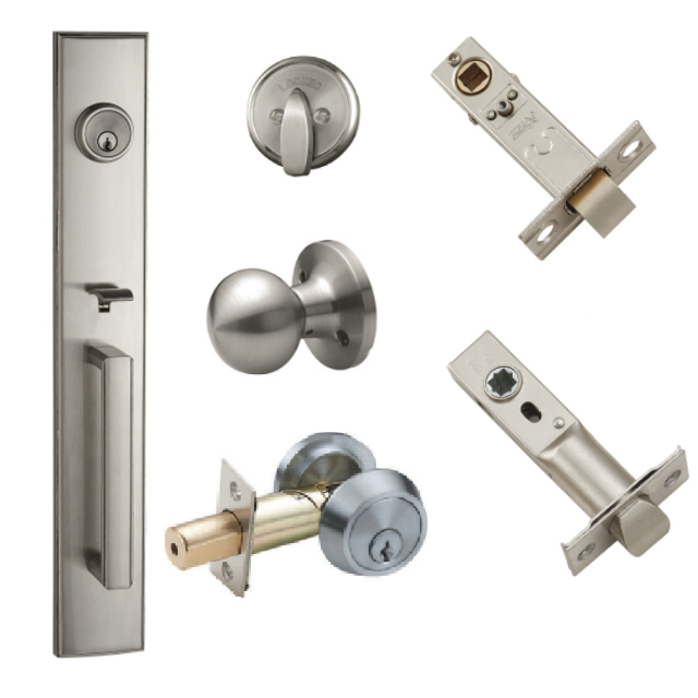 American door lock double latch zinc alloy entrance door handle set