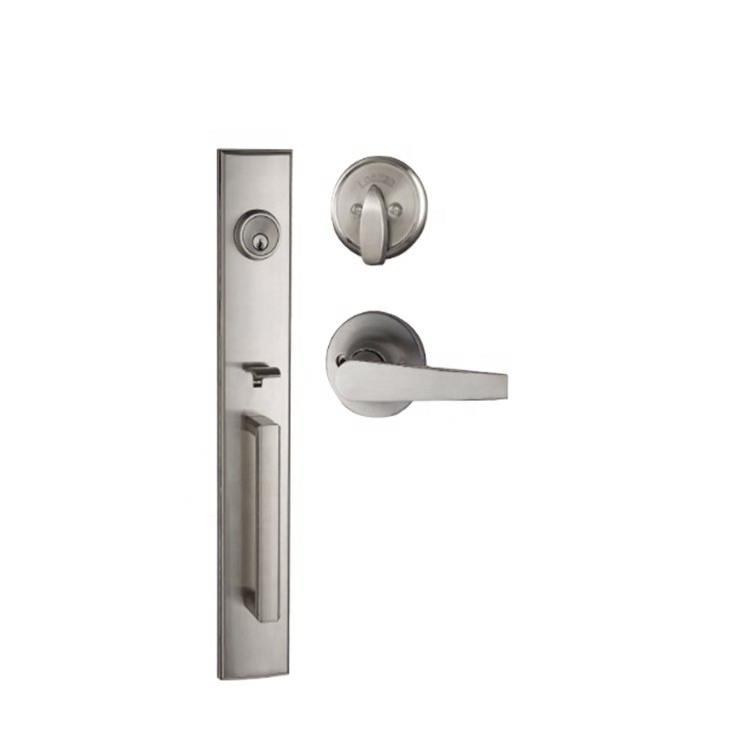 American door lock double latch zinc alloy entrance door handle set