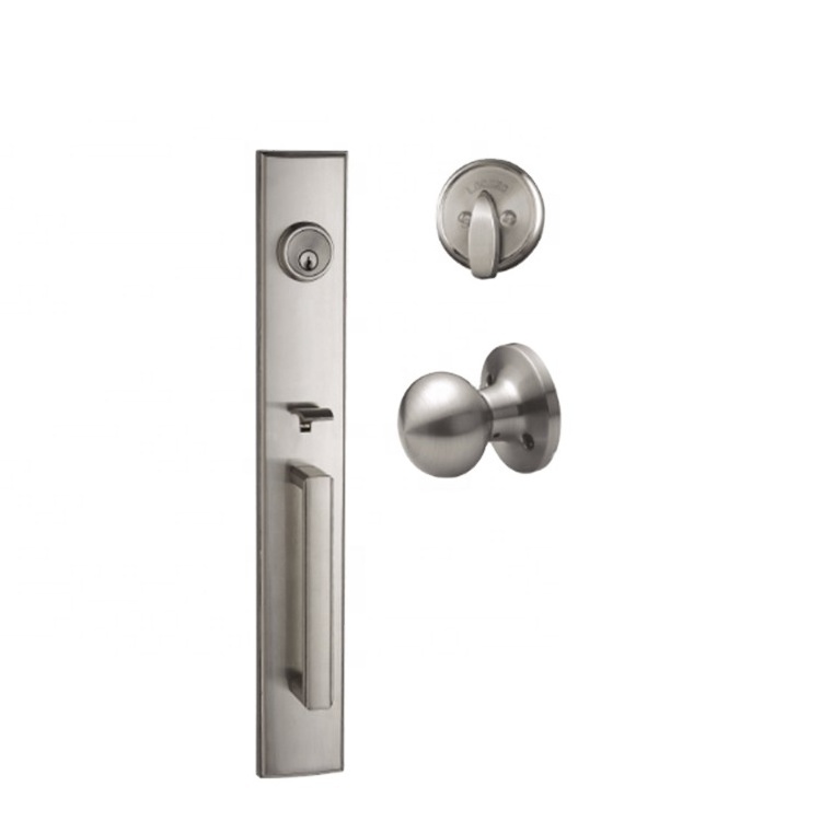 American door lock double latch zinc alloy entrance door handle set