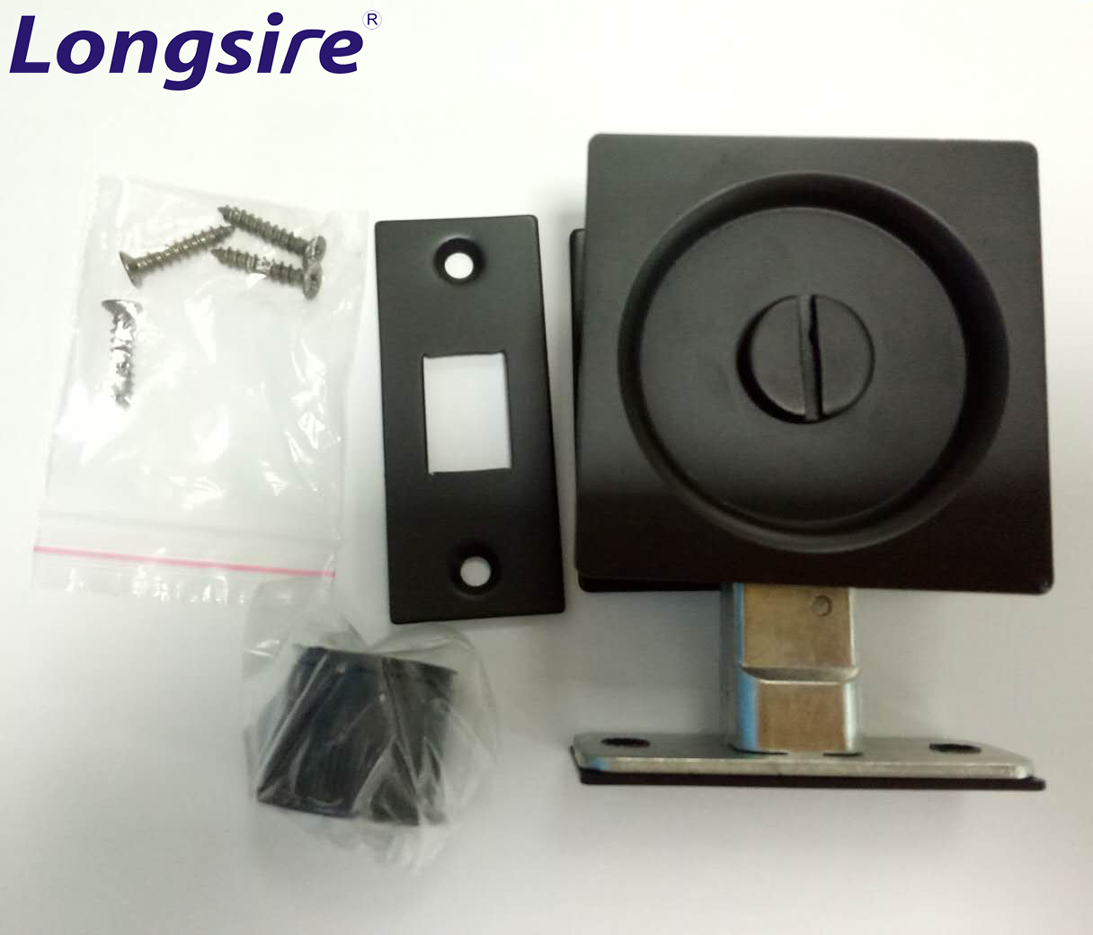 Square Black cavity slider turn privacy passage sliding pocket door lock