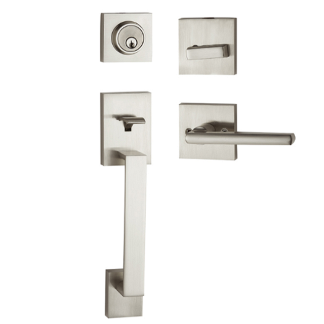 Modern grip door lever handle lock with keys for main exterior door lockset