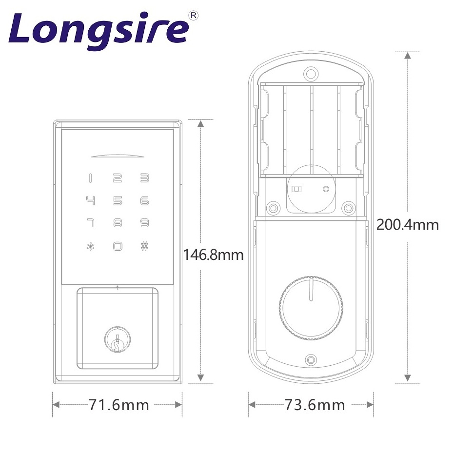 North American Password Keypad Digital Deadbolt Lock Mechanical Keys Electric Door Lock Set Smart Deadbolt Door Handle Locks