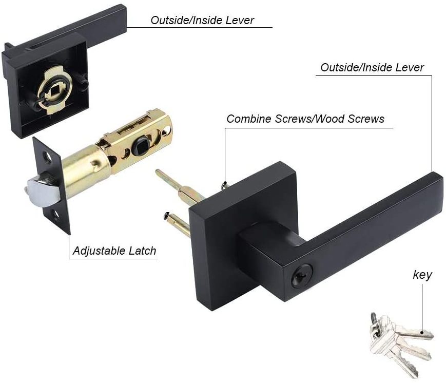 Oil Rubbed Bronze Zinc Alloy Tubular Door Lever Handle Lock For Entrance Privacy Passage Dummy