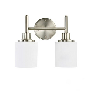 New 2-Lights Wall Lamp Nickel Bathroom Vanity Light with Clear Glass Shade For living room LED wall light