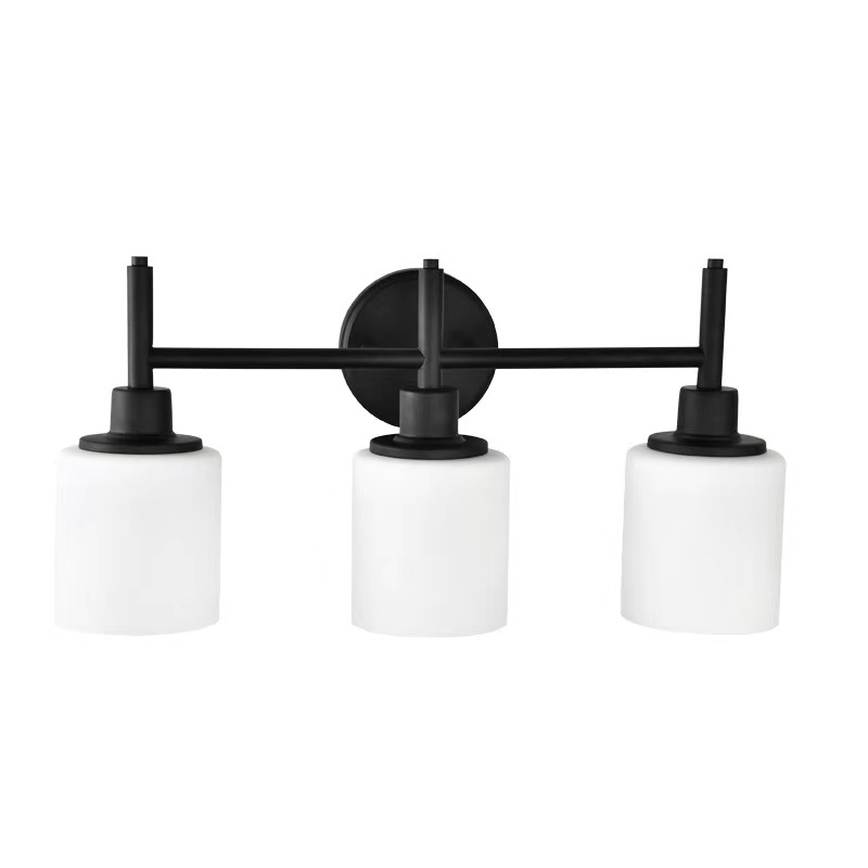 ETL Light Fixtures Black Modern Bathroom Vanity Light circular interior Glass LED wall light