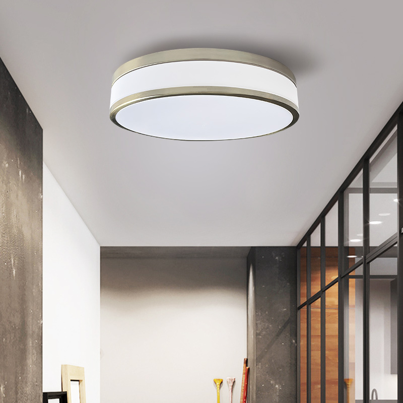 5CCT Double ring ultrathin LED Flush Mount Ceiling Light Brushed Nickel 12 inch Kitchen Bedroom Ceiling Light