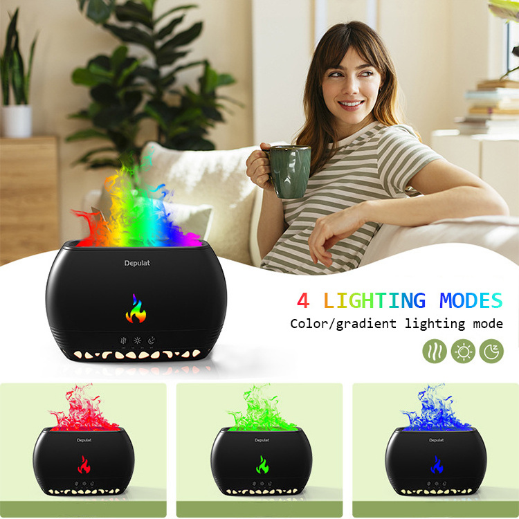 Remote Control LED Cool Mist Air Humidifier USB Mini Ultrasonic Water Air Humidifier Speaker  With RGB Lamp 3D Flame Diffuser