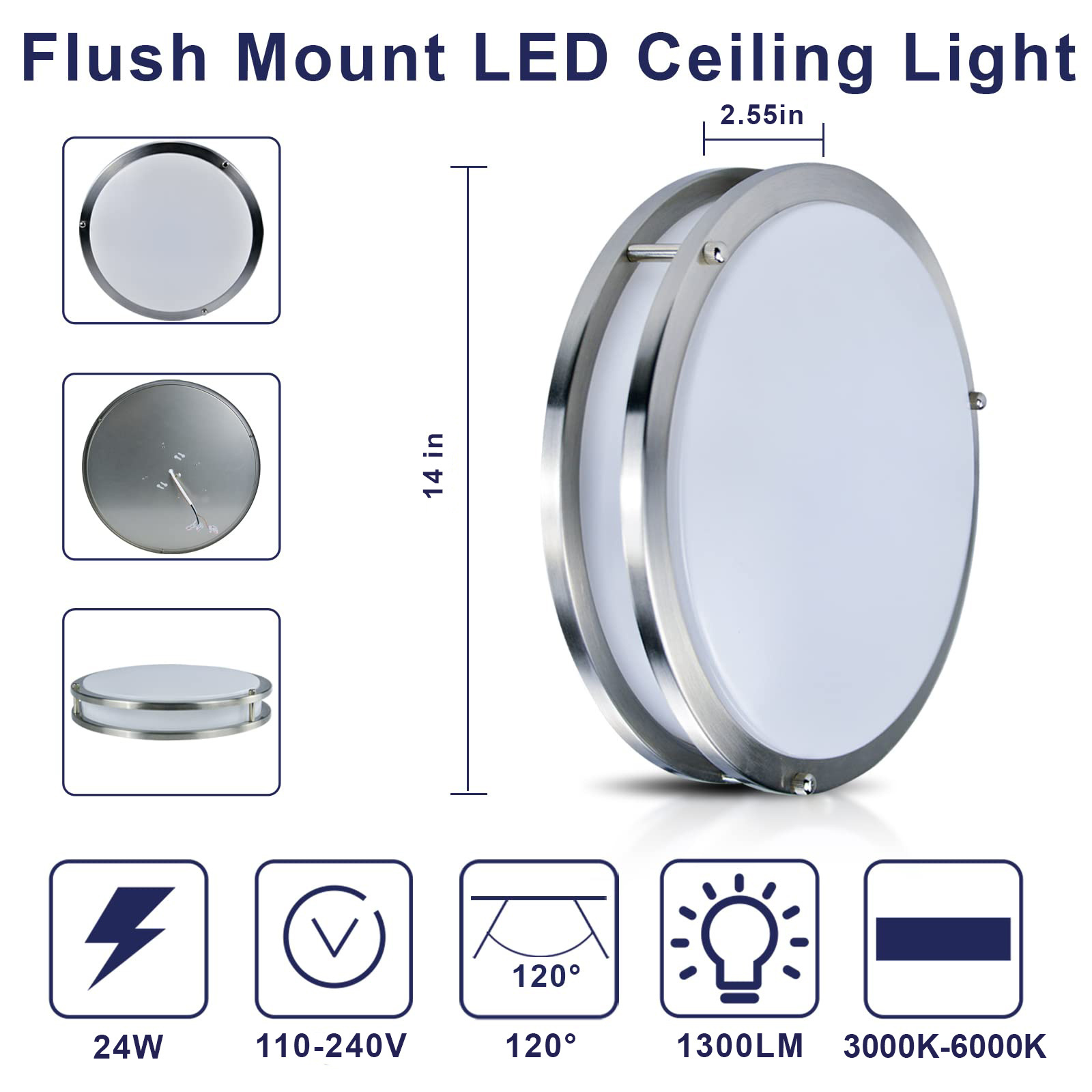 Hot sell modern ETL double ring LED Ceiling lamp 24W Round ultrathin Flush mount acrylic round shape ceiling light for bedroom