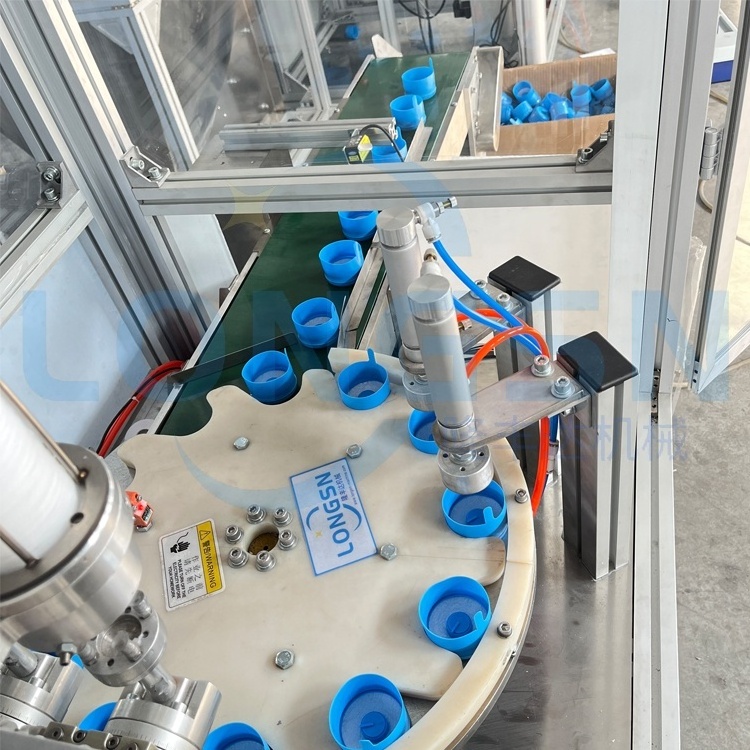 Full automatic gallon cap seal liner inserting machine plastic cap lid liner wad lining insertion machine