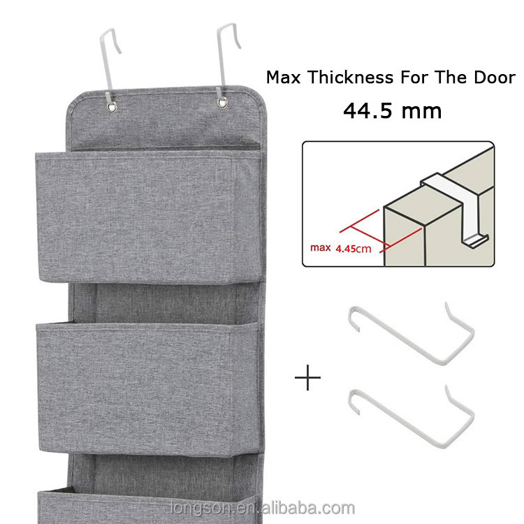 Foldable Closet 4 Pocket Overdoor Hook Wall Hanging Storage Organizer Of Fabric Shelf