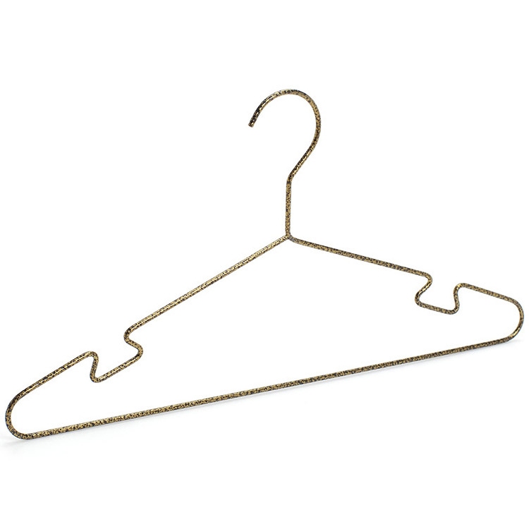 Powder Coated Extra Wide Iron Wire Hanger Black Matte Laundry Metal Hangers For Clothes