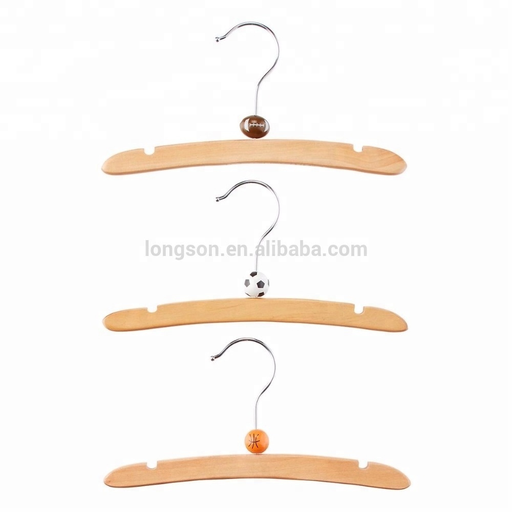 wooden kids hanger with pet head, children natural color wooden hanger