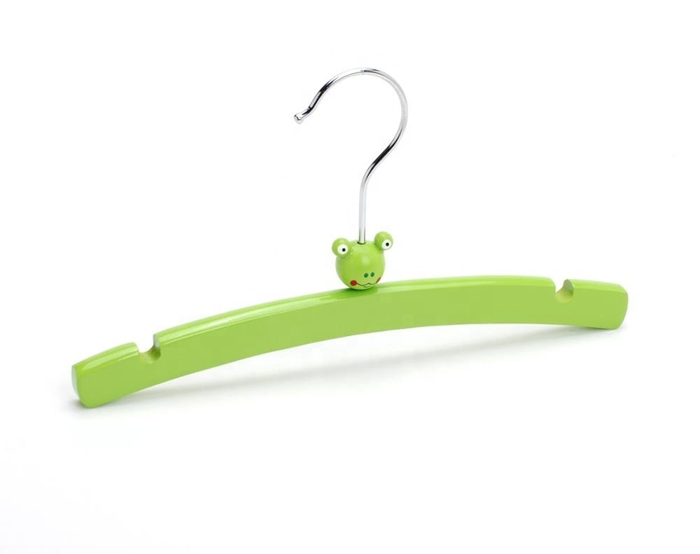 wooden kids hanger with pet head, children natural color wooden hanger