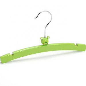 wooden kids hanger with pet head, children natural color wooden hanger