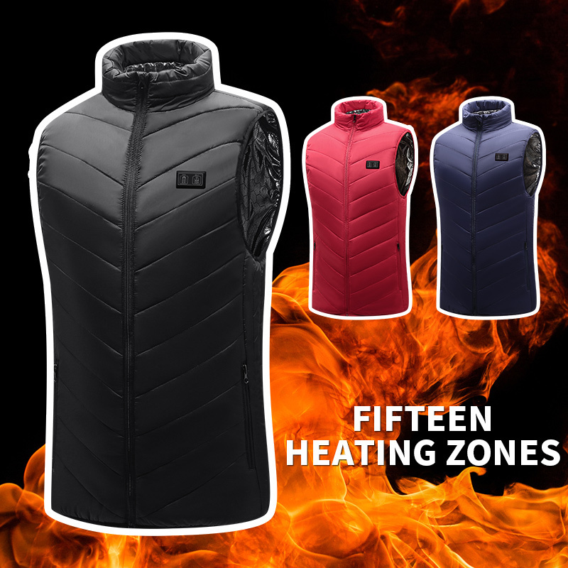 Custom Logo Gilet Homme Waistcoat Weighted Battery Electrical Heated Vest 2 Heating Zones Hunting Heated Vest For Men