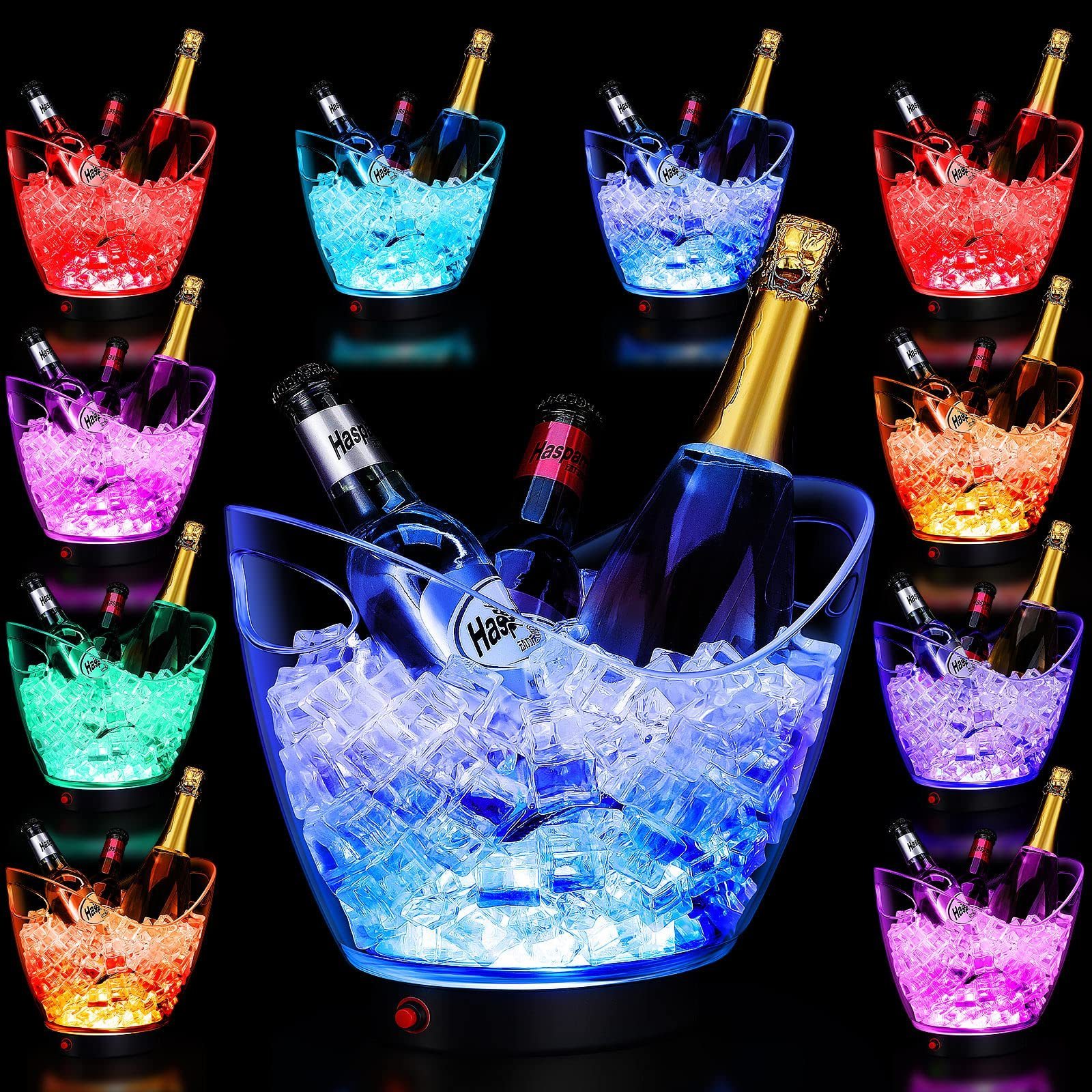 Night Club Ice Bucket Plastic Led Ice Bucket Champagne Large Ice Buckets For Parties