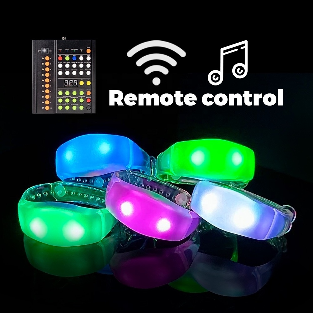 Strength Factory New 2024 Wedding Party RFID Remote Control Customization Music RGB Light LED Bracelet Wristband Pulsera LED