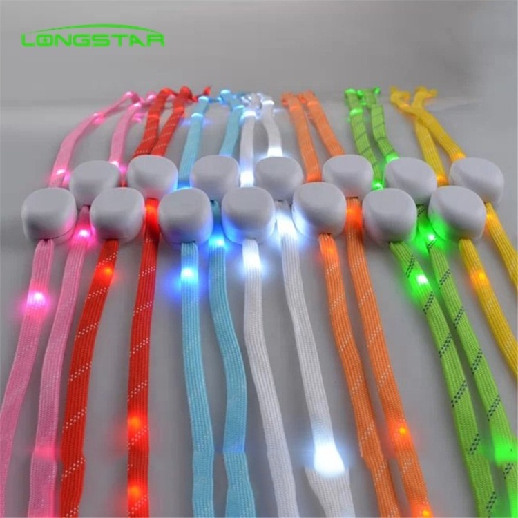 Multi color Light Up Laces Flashing Colorful Nylon Shoe Strings LED Shoelaces Wholesale Price