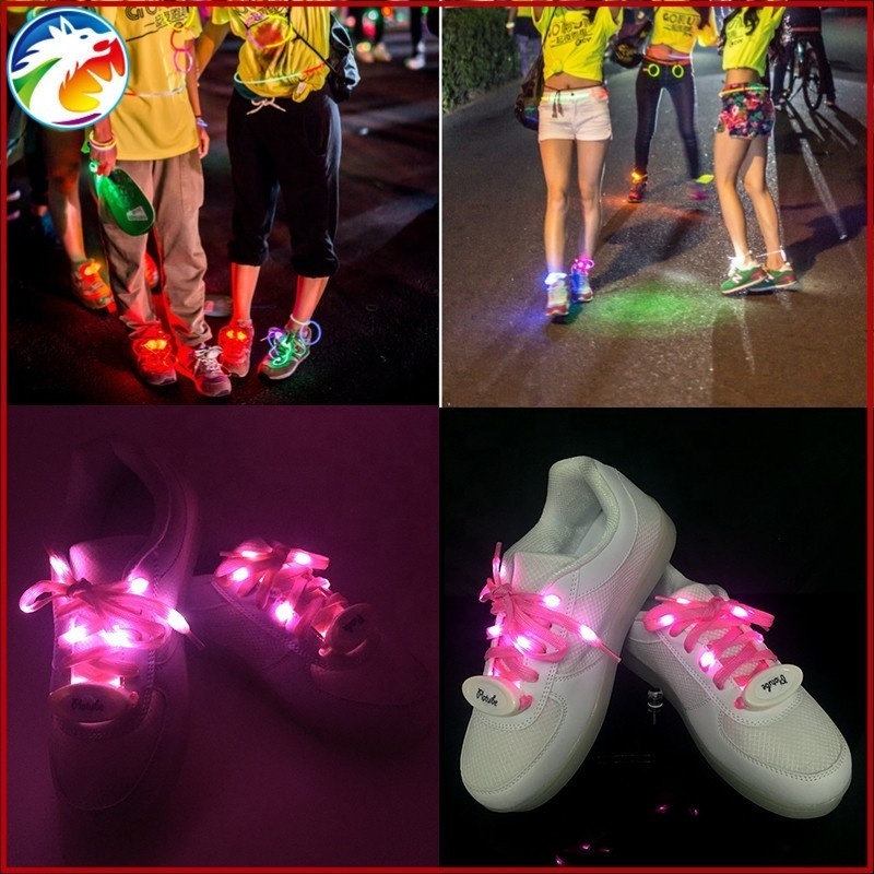 Cool running enthusiasts outdoor sports dark night LED flashing light shoelace