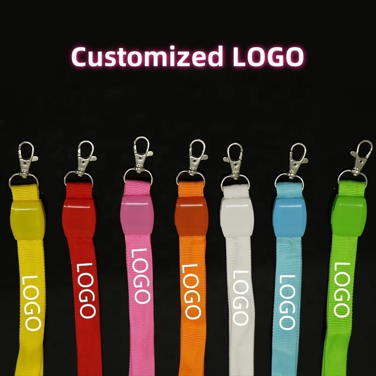 2024 Wholesale Hot Selling custom Logo DMX Glow Light in the dark led Lanyard