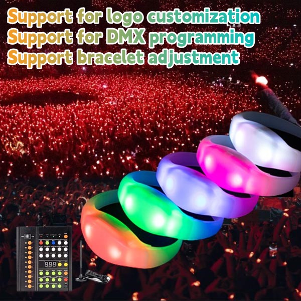 Adjustable Bracelet LED Wristbands For Concert Light Wristband custom logo sound activated led flashing bracelet