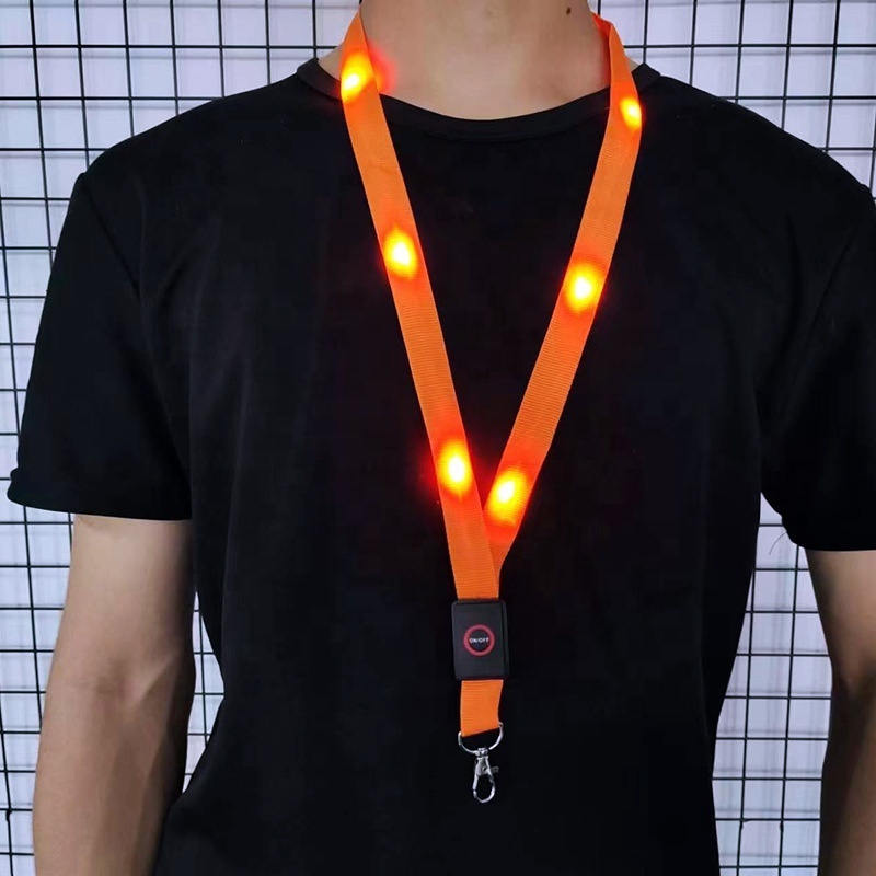 2024 Wholesale Hot Selling custom Logo DMX Glow Light in the dark led Lanyard