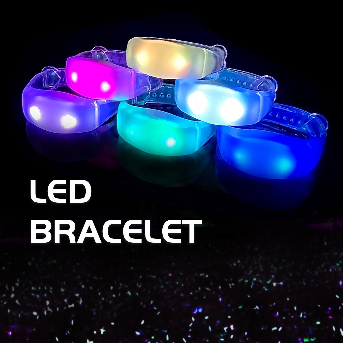 Vip Led Light Bracelets That Move With Music Adjustable Led Flashing Wrist Bands Led Light Remote Control Led Bracelet