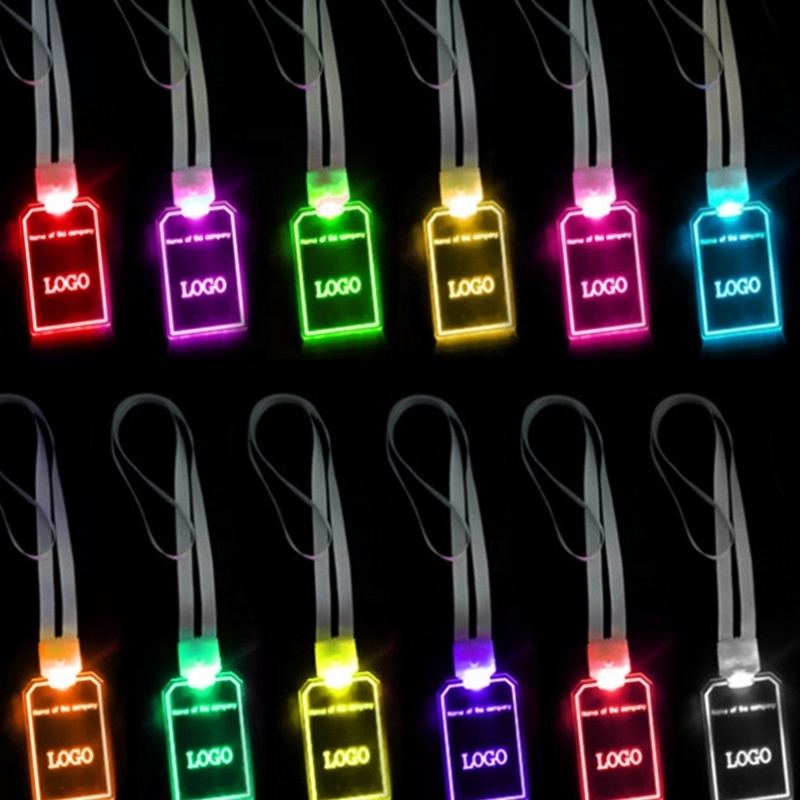 2024 Wholesale Hot Selling custom Logo DMX Glow Light in the dark led Lanyard