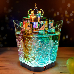 Night Club Ice Bucket Plastic Led Ice Bucket Champagne Large Ice Buckets For Parties