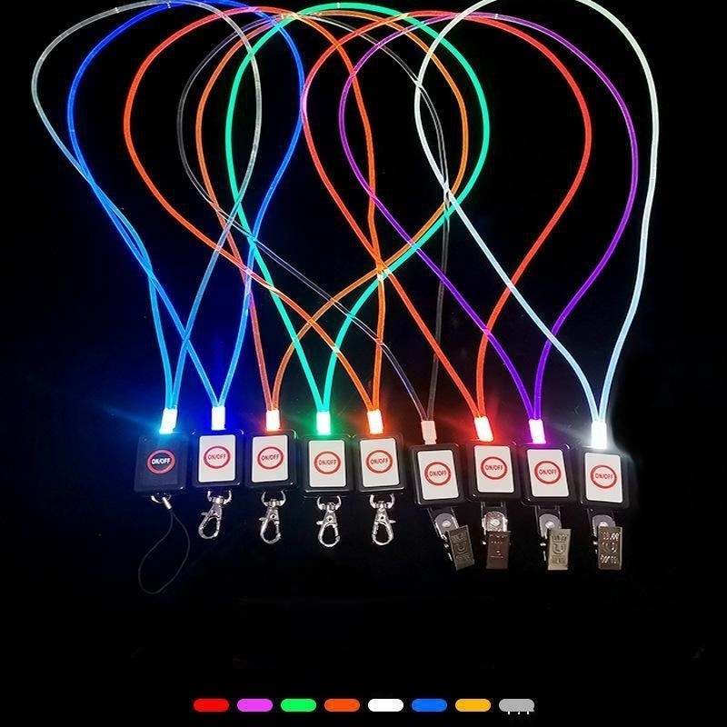 2024 Wholesale Hot Selling custom Logo DMX Glow Light in the dark led Lanyard