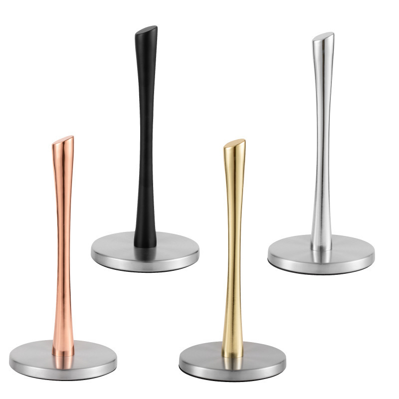 Longstar  Hotselling Customized Freestanding Stainless Steel Paper Towel Holder Kitchen Roll Paper Holder 4 Colors