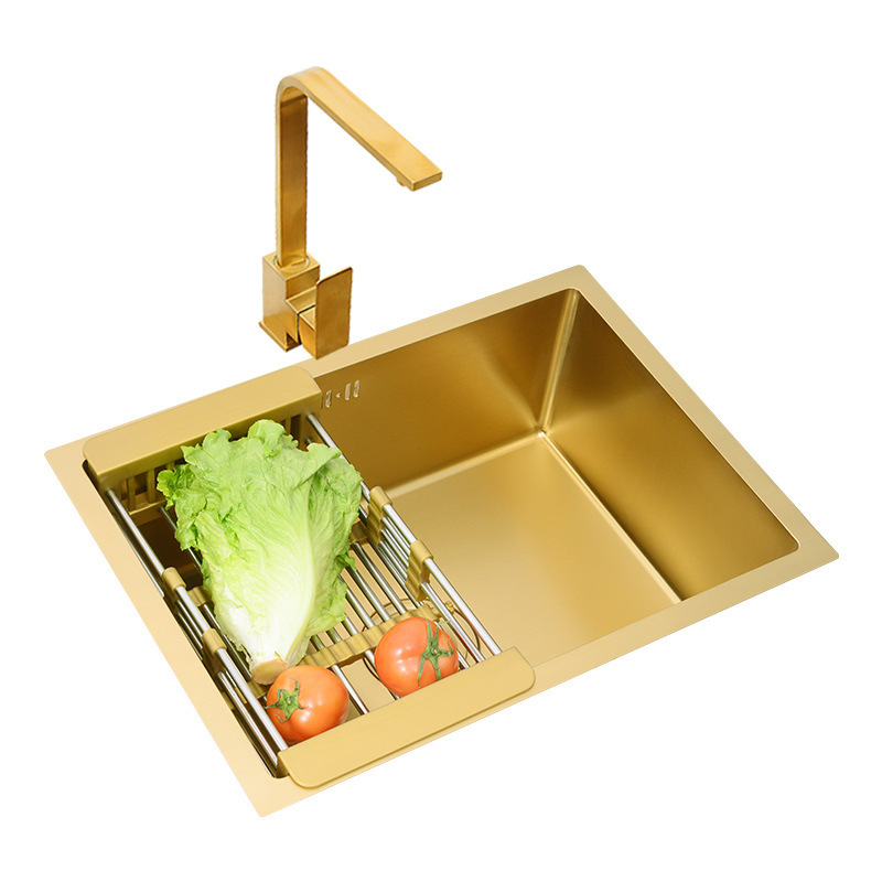 Nano Gold Stainless Steel Handmade Bar Sink Small Single Sink Mini Kitchen Sink Undercounter Dishwasher