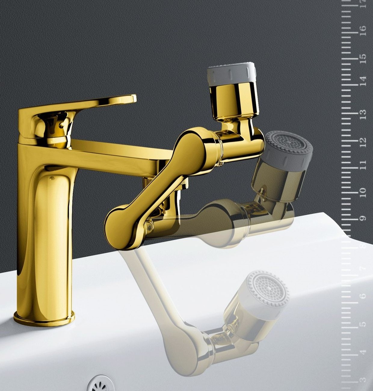 Popularizing Robot Arm Multi-fuction Full Copper Universal Tap Bathroom Shower Mixing Valve Faucet