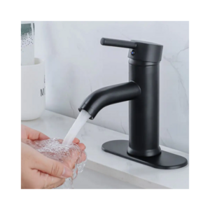 Black Bathroom Sink Faucet Single Hole  Matte Black Vanity Faucet Modern RV Faucet Deck Mount