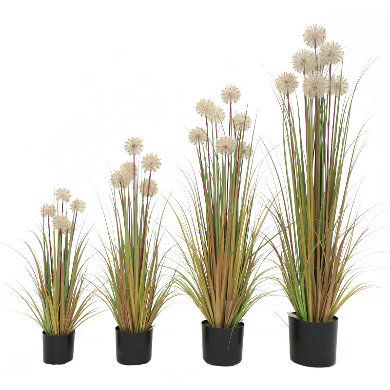 2024 Longstar Artificial Potted Plant Artificial Reed Grass Artificial Onion Grass With Dandelion Flowers