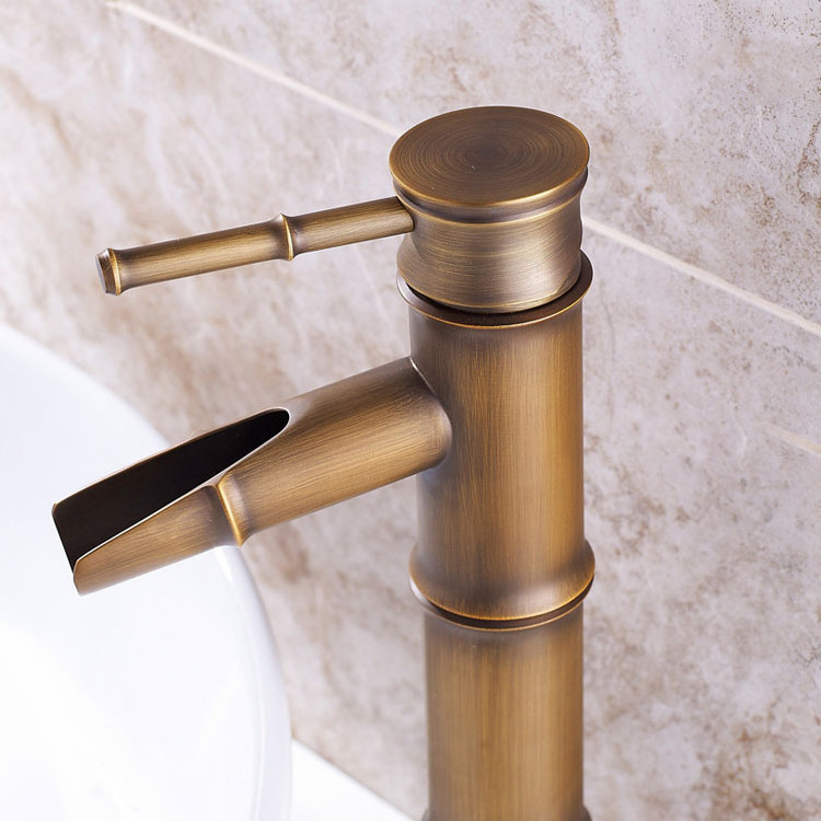 2024 Longstar New Design High Quality All Brass Copper Basin Faucet Bamboo Shape Faucet Hot And Cold Water Mixer Tap