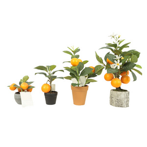 Longstar Customized Artificial Plants Bonsai Artificial Plant Citrus Fruit Orange Tree With Ceramic Pot For Indoor Decor