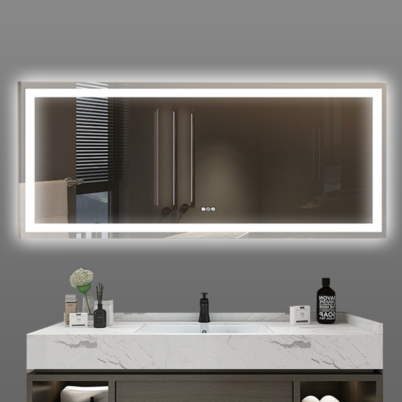 LED Smart Bathroom Mirror Hotel Bathroom Mirror Touch Bluetooth Anti-Fog Bathroom Mirror Wall Mount with Light