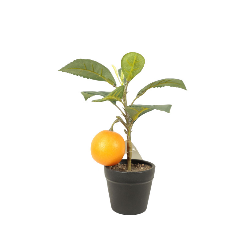 Longstar Customized Artificial Plants Bonsai Artificial Plant Citrus Fruit Orange Tree With Ceramic Pot For Indoor Decor