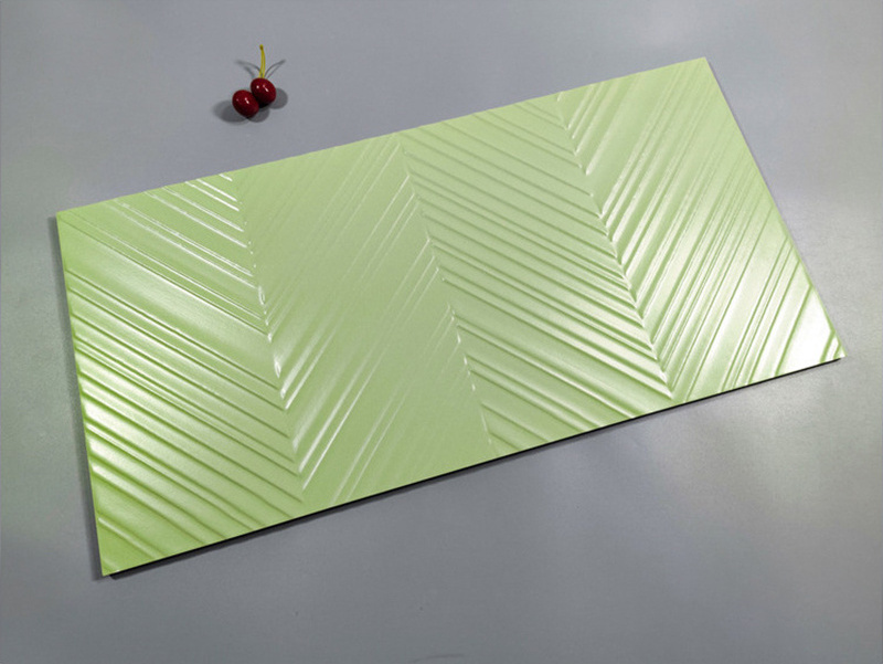 Longstar 2024 Hotselling Customized Skid Resistance Herringbone Tiles Avocado Green For Bathroom Floors & Walls