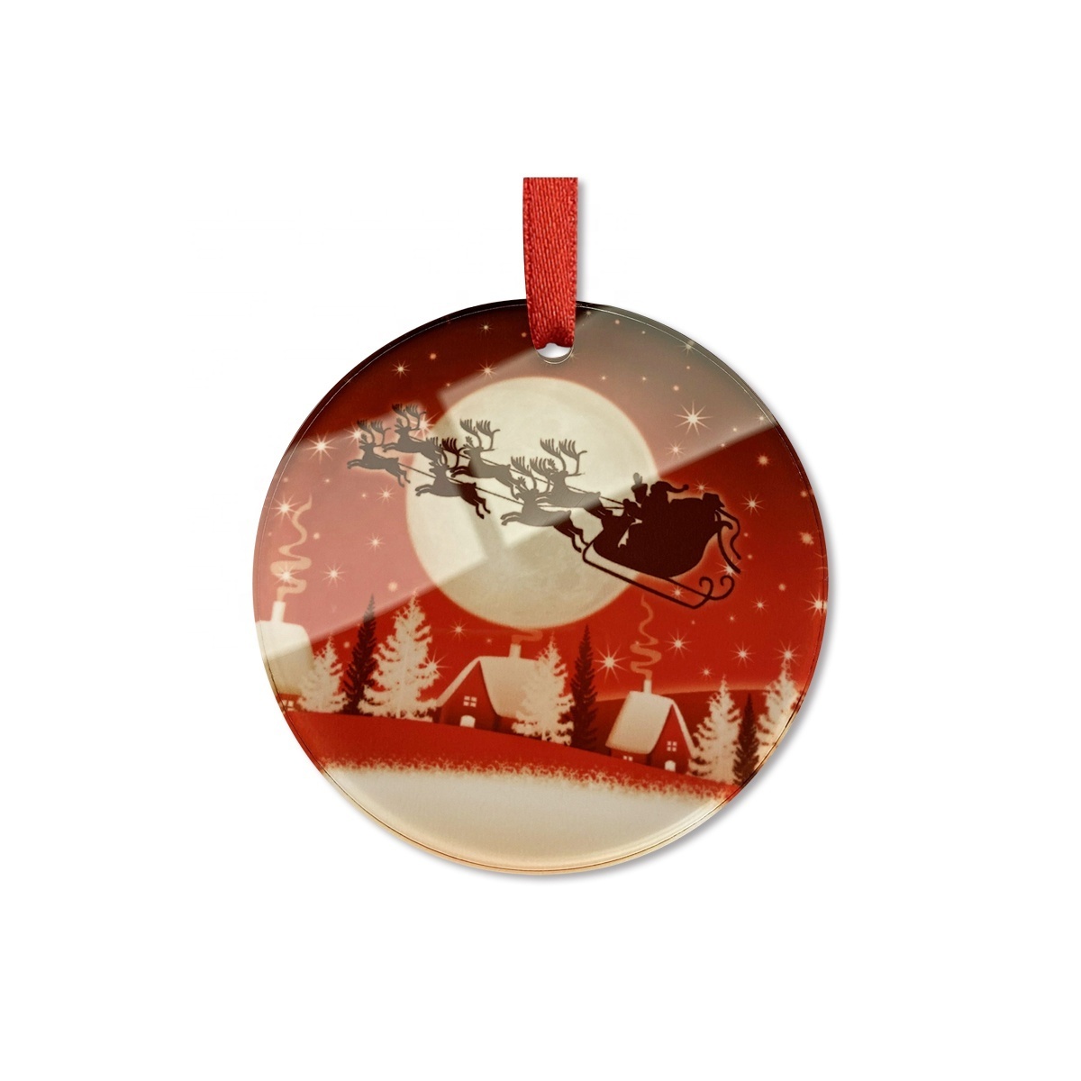 Sublimation Acrylic ornament Christmas ornament decorations gloss white heat transfer photo printing flat PMMA Ornament