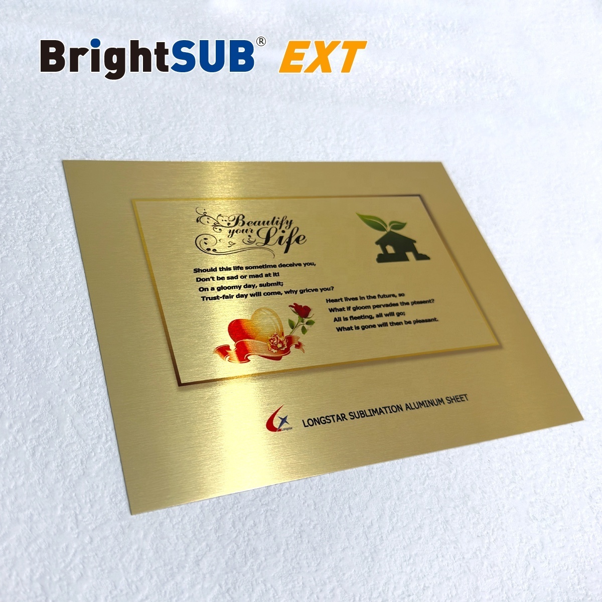 BrightSUB SCX-SA100EXT Outdoor Sublimation Aluminum sheet new brushed gold Heat transfer print outdoor use blank metal aluminum