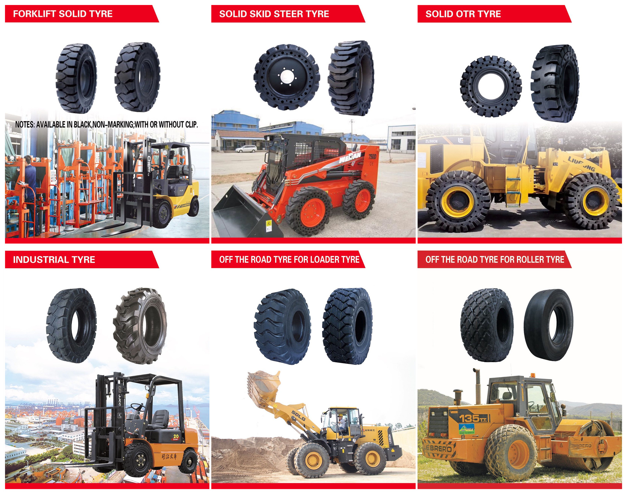 Wholesale Forklift Tyre Forklift Parts 6.00-9 7.00-12 8.25-15 Rubber Solid Tire solid tyre scooter