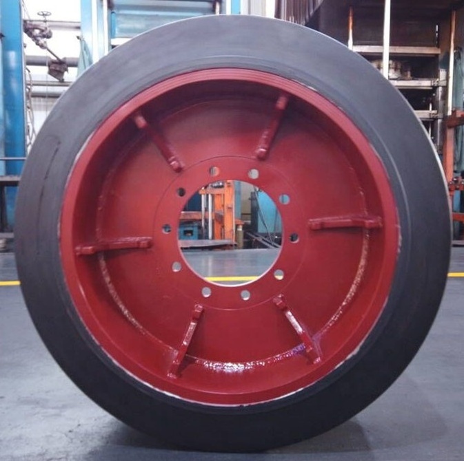 aircraft tow tractor solid loader tyres 40 x 16 x 30 press on solid tyre with rim for Airport Trailer