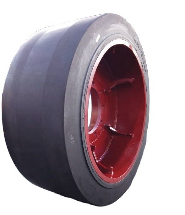 aircraft tow tractor solid loader tyres 40 x 16 x 30 press on solid tyre with rim for Airport Trailer